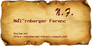Nürnberger Ferenc névjegykártya